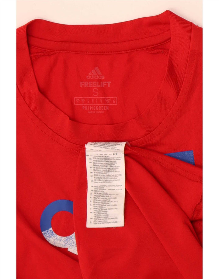 Adidas Mens Graphic T-Shirt Top Small Red Polyester