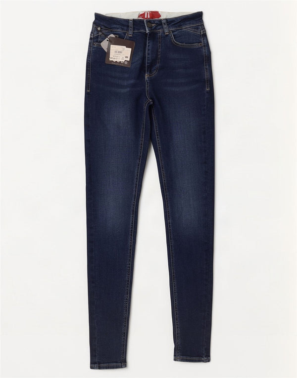 11 Degrees Mens Skinny Jeans XS W28 L31 Navy Blue Cotton