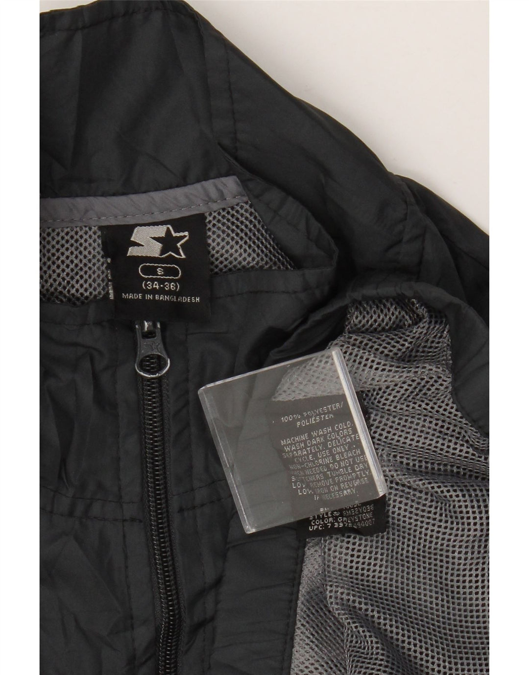 Starter Mens Tracksuit Top Jacket UK 34/36 Small Grey Colourblock Polyester