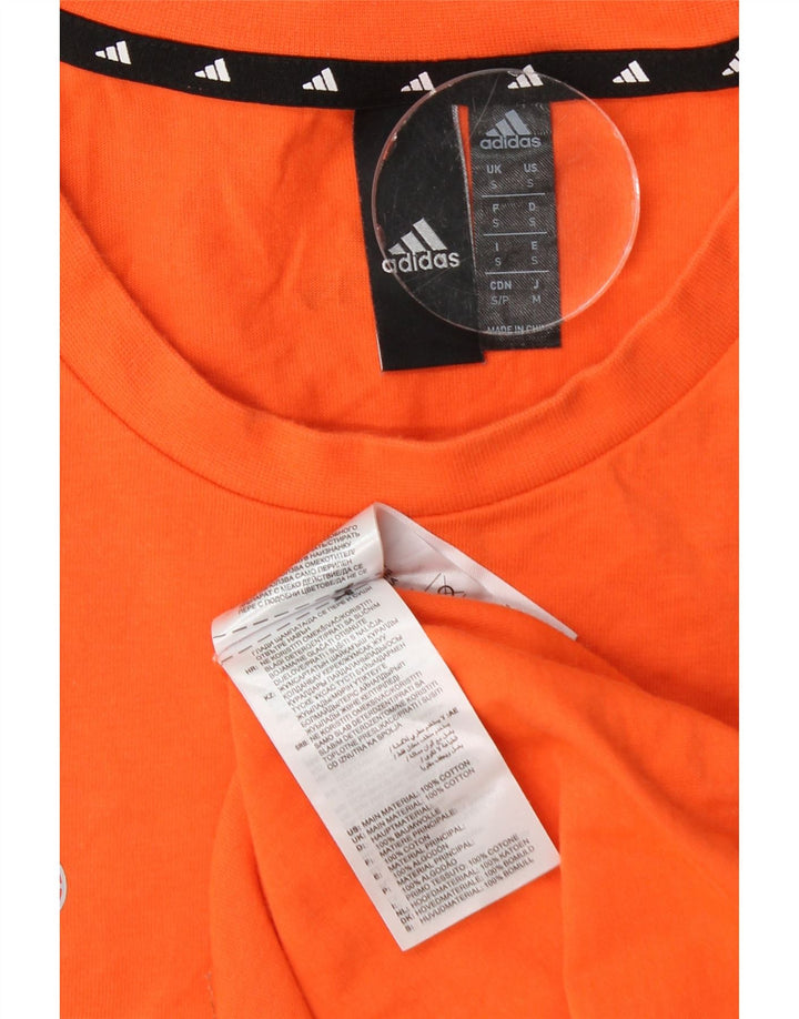 Adidas Mens Graphic T-Shirt Top Small Orange Cotton
