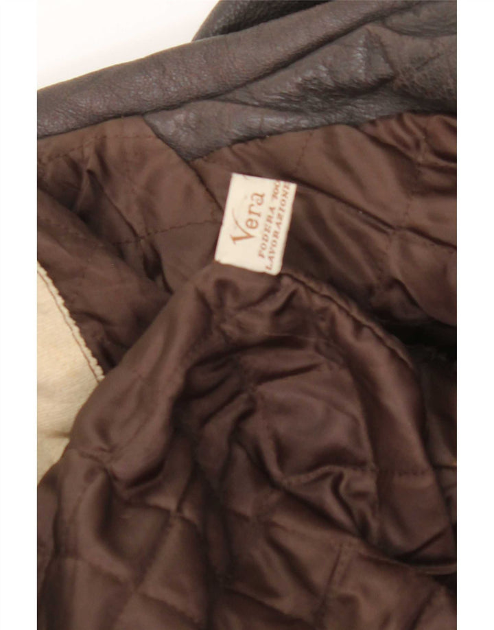 Vintage Mens Leather Jacket UK 40 Large Brown Leather