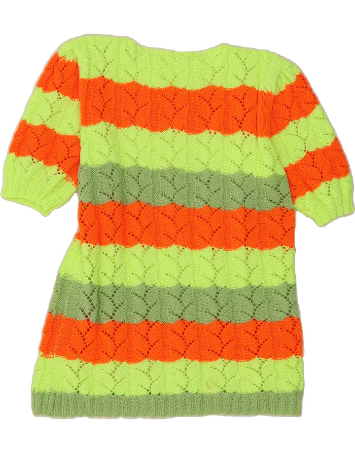 VINTAGE Womens Boat Neck Jumper Sweater UK 12 Medium Multicoloured Striped Vintage Vintage and Second-Hand Vintage from Messina Hembry 