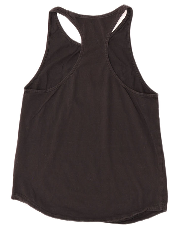 Adidas Womens Graphic Vest Top UK 10 Small Black Cotton