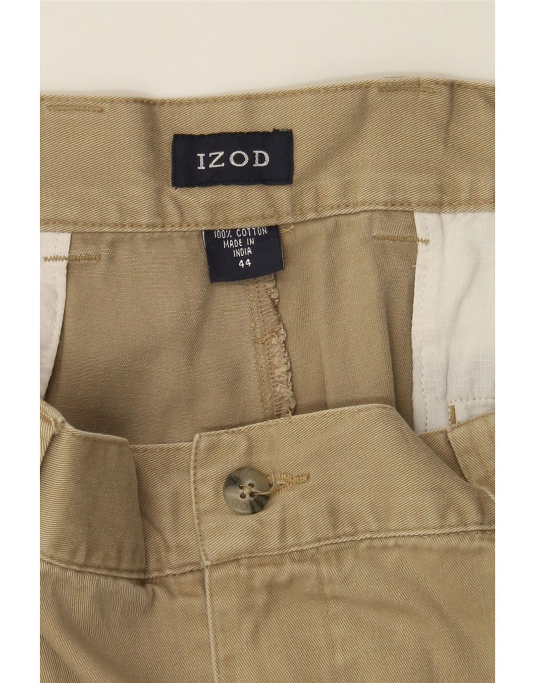 IZOD Mens Chino Shorts W44 2XL Beige Cotton Vintage Izod and Second-Hand Izod from Messina Hembry 