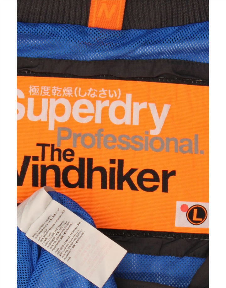 Superdry Mens The Windhiker Graphic Bomber Jacket UK 40 Large Grey Nylon