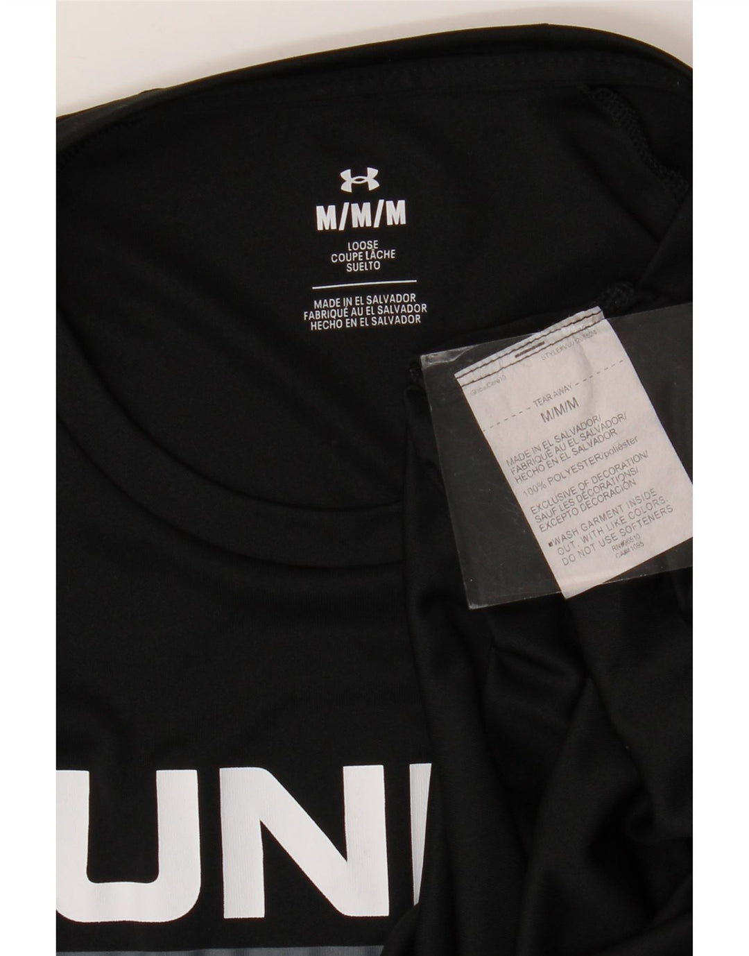 Under Armour Mens Graphic T-Shirt Top Medium Black Polyester