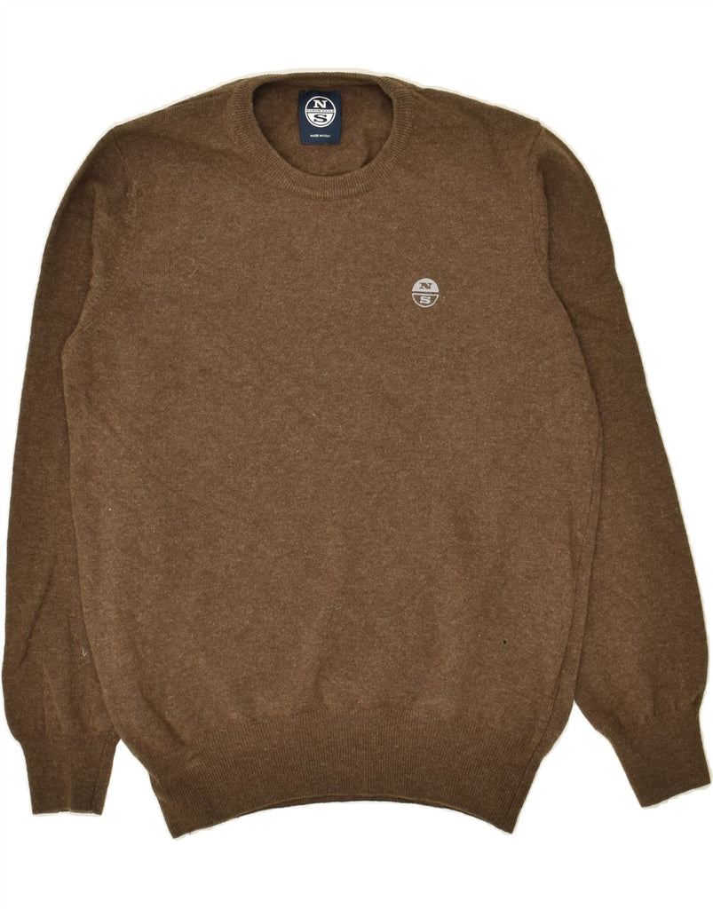 NORTH SAILS Mens Crew Neck Jumper Sweater Medium Brown Wool | Vintage North Sails | Thrift | Second-Hand North Sails | Used Clothing | Messina Hembry 