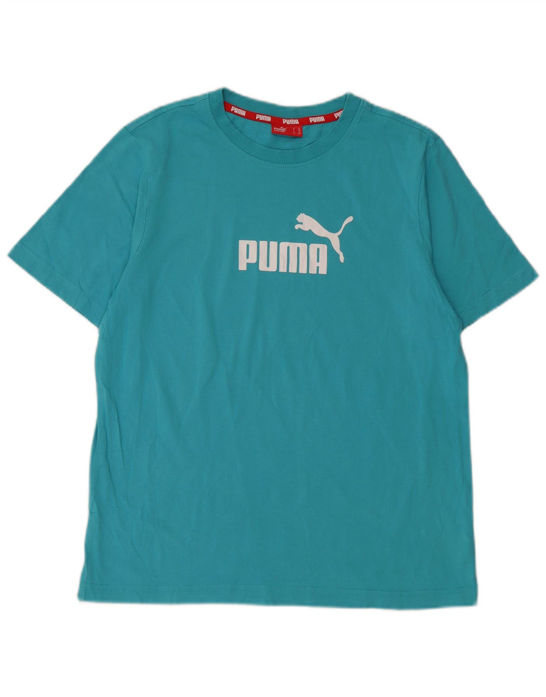 PUMA Boys Graphic T-Shirt Top 13-14 Years Blue Cotton