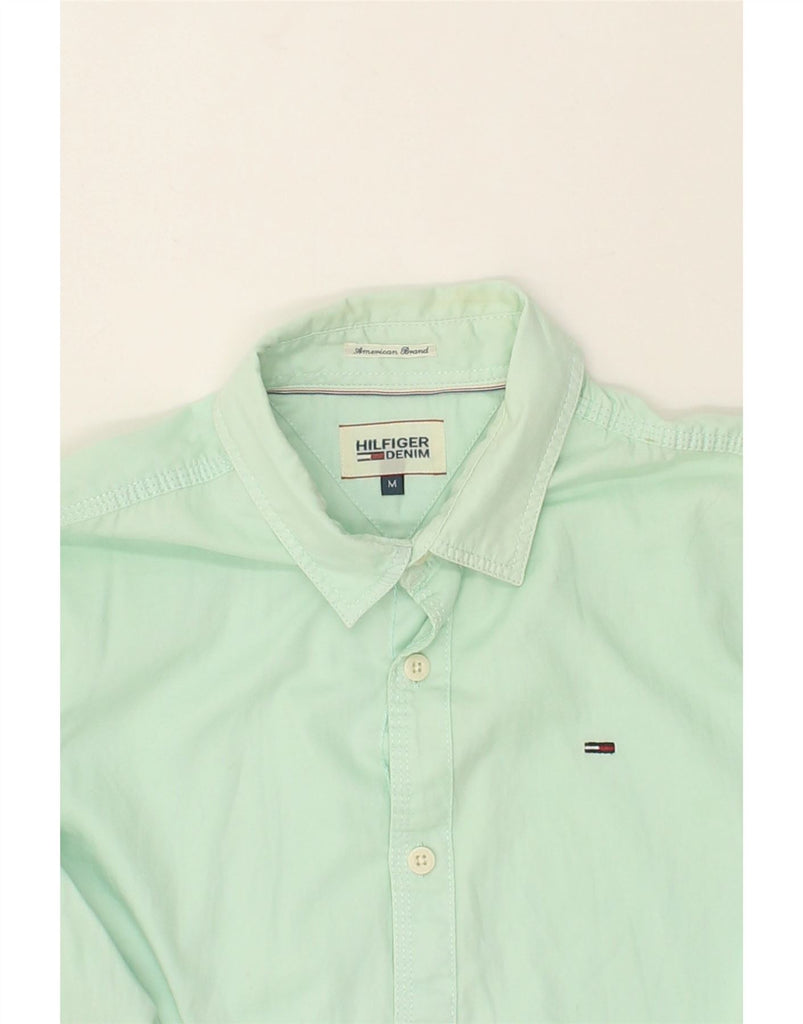 TOMMY HILFIGER Mens Shirt Medium Green Cotton | Vintage Tommy Hilfiger | Thrift | Second-Hand Tommy Hilfiger | Used Clothing | Messina Hembry 