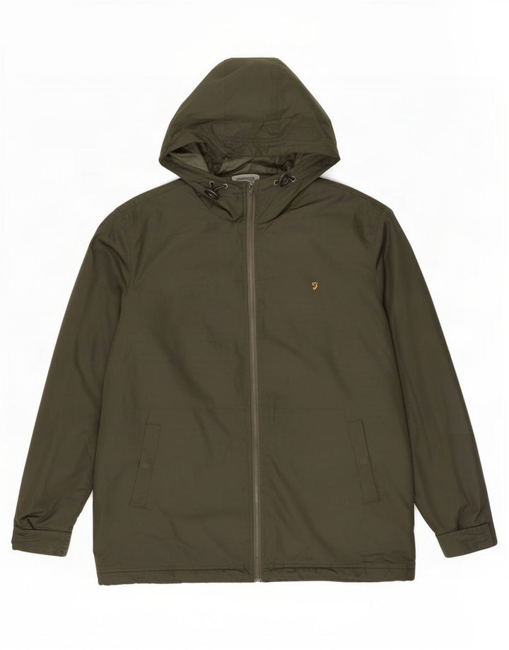 Farah Mens Hooded Rain Jacket UK 40 Large Green