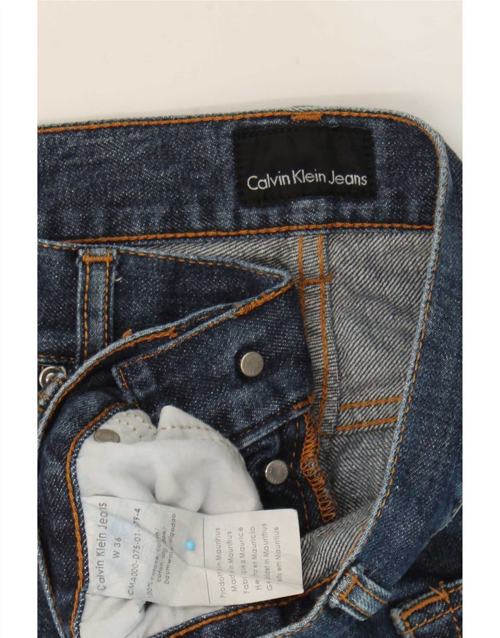 Calvin Klein Mens Straight Jeans W36 L33 Blue Cotton
