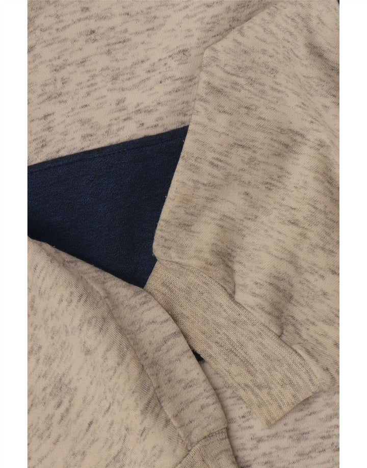 Vintage Mens Sweatshirt Jumper Large Grey Colourblock Polyester