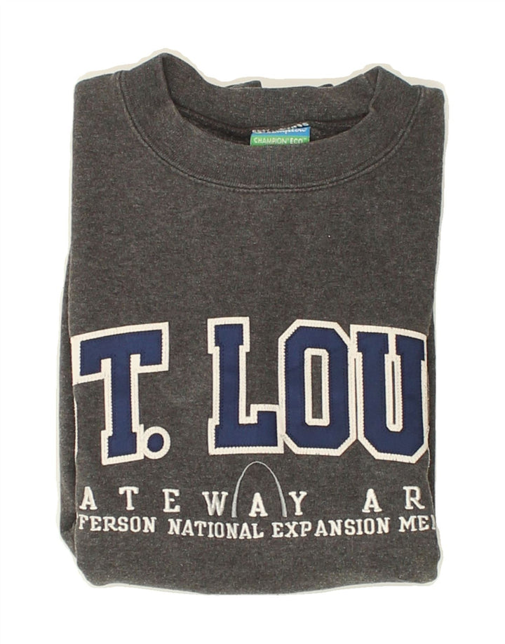 CHAMPION Mens St.Louis Graphic Sweatshirt Jumper Small Grey Vintage Champion and Second-Hand Champion from Messina Hembry 