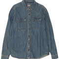 Fat Face Mens Classic Fit Denim Shirt Large Blue Cotton