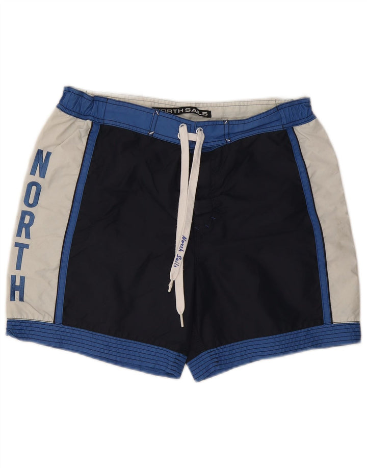 North Sails Mens Graphic Swimming Shorts Medium Navy Blue Colourblock