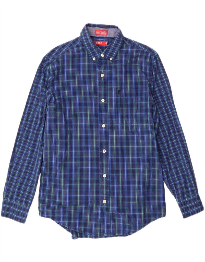 IZOD Boys Shirt 14-15 Years Large Blue Check Cotton Vintage Izod and Second-Hand Izod from Messina Hembry 