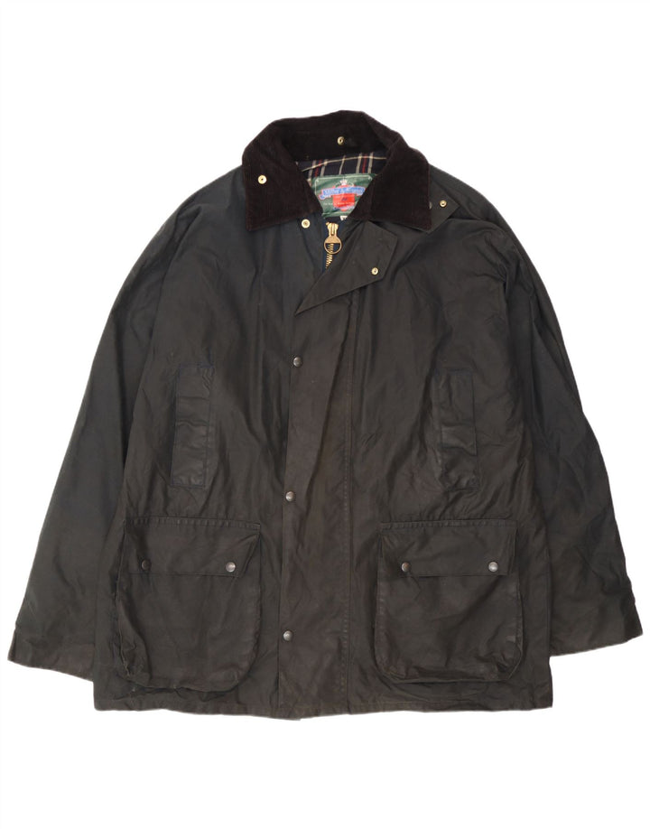Miller & Simons Mens Waxed Cotton Jacket UK 42 XL Black
