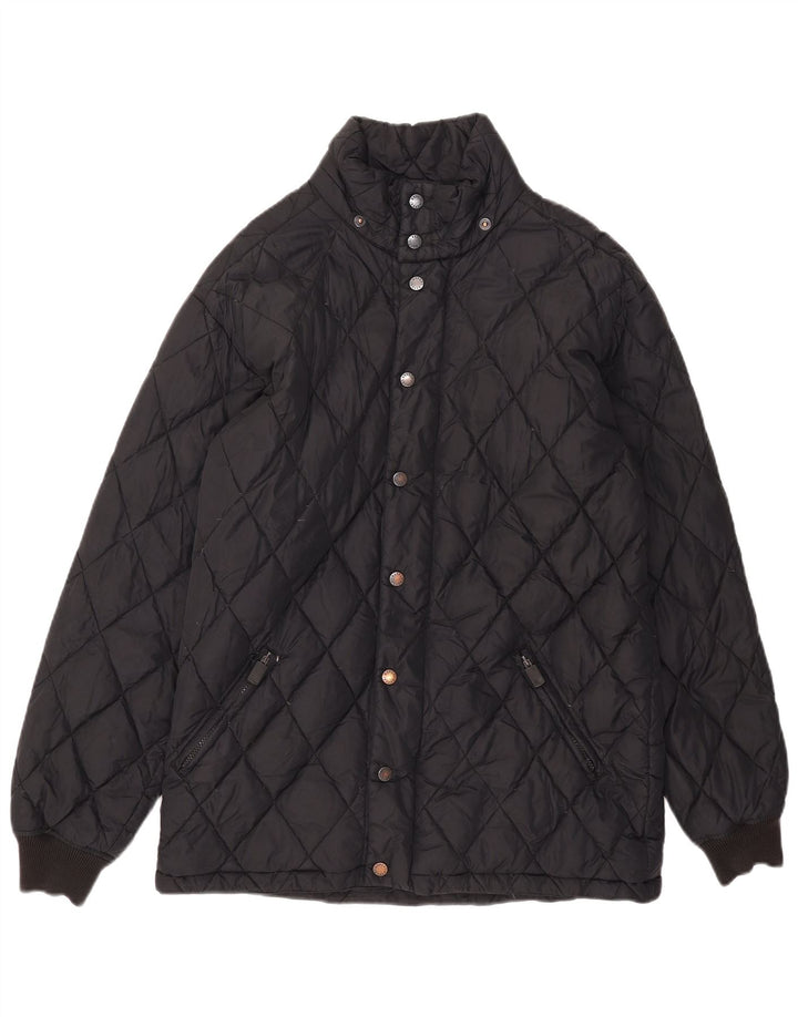 Alberto Aspesi Mens Quilted Jacket UK 36 Small Black Polyamide