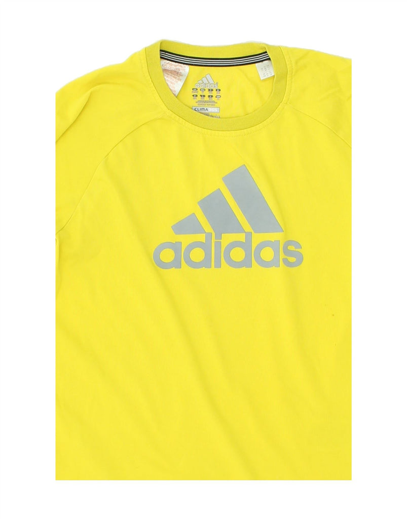 ADIDAS Boys Clima 365 Graphic T-Shirt Top 11-12 Years Yellow Cotton | Vintage Adidas | Thrift | Second-Hand Adidas | Used Clothing | Messina Hembry 