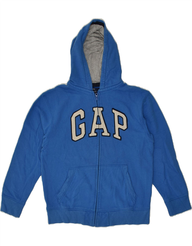 GAP Boys Graphic Zip Hoodie Sweater 12-13 Years Blue Cotton | Vintage Gap | Thrift | Second-Hand Gap | Used Clothing | Messina Hembry 