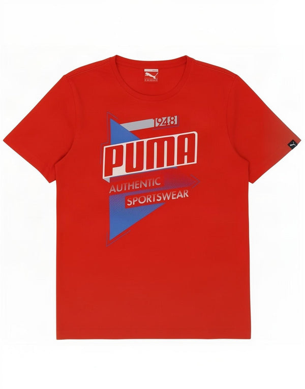 Puma Mens Graphic T-Shirt Top Medium Red Cotton
