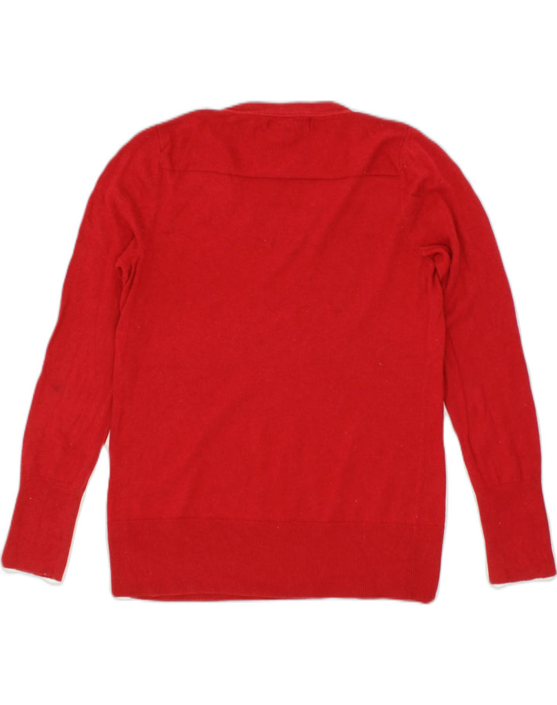 EDDIE BAUER Womens Crew Neck Jumper Sweater UK 10 Small Red Cotton | Vintage Eddie Bauer | Thrift | Second-Hand Eddie Bauer | Used Clothing | Messina Hembry 