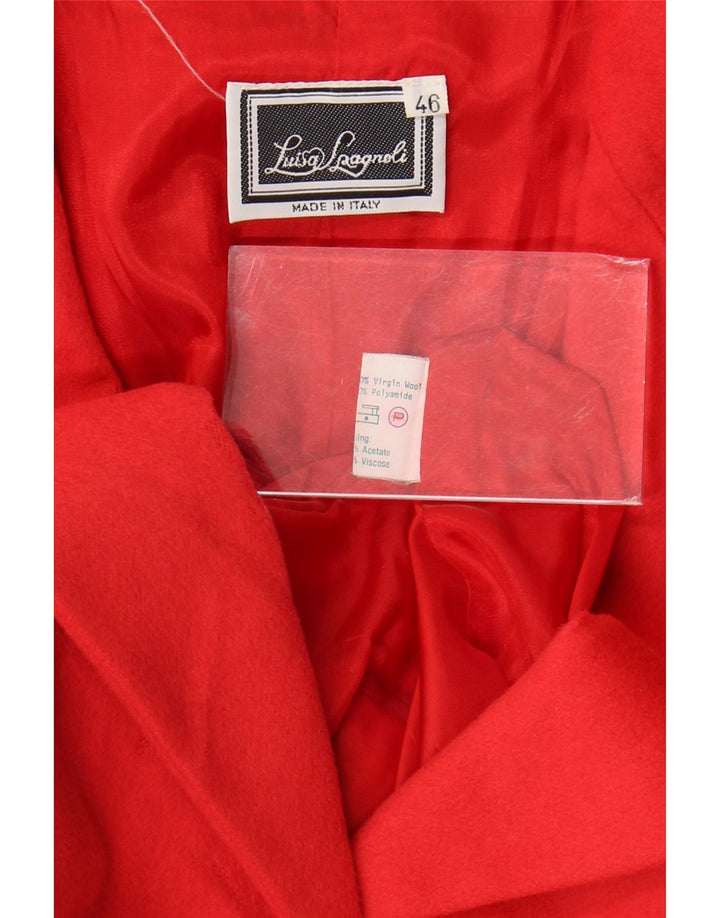 Luisa Spagnoli Womens 3 Button Blazer Jacket IT 46 Large Red Virgin Wool