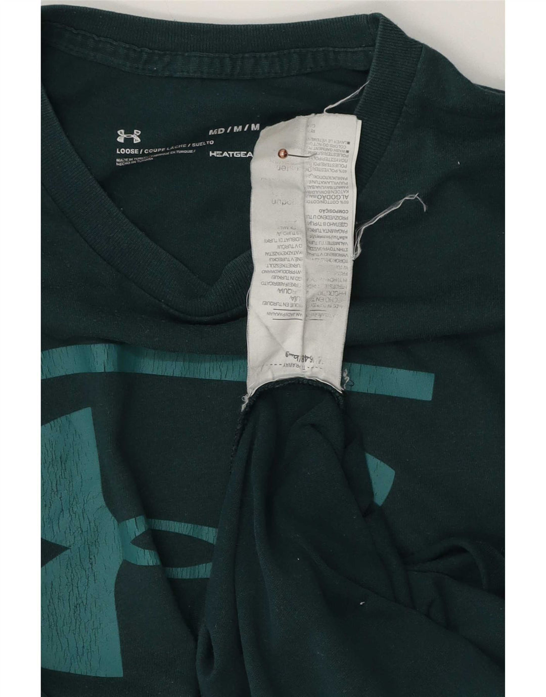 Under Armour Mens Graphic T-Shirt Top Medium Green Cotton