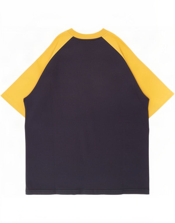 Adidas Mens T-Shirt Top XL Navy Blue Colourblock Cotton