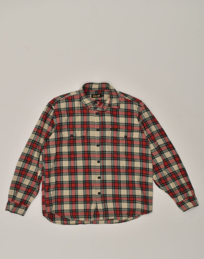 BAILO Mens Shirt Small Red Check Cotton | Vintage Bailo | Thrift | Second-Hand Bailo | Used Clothing | Messina Hembry 