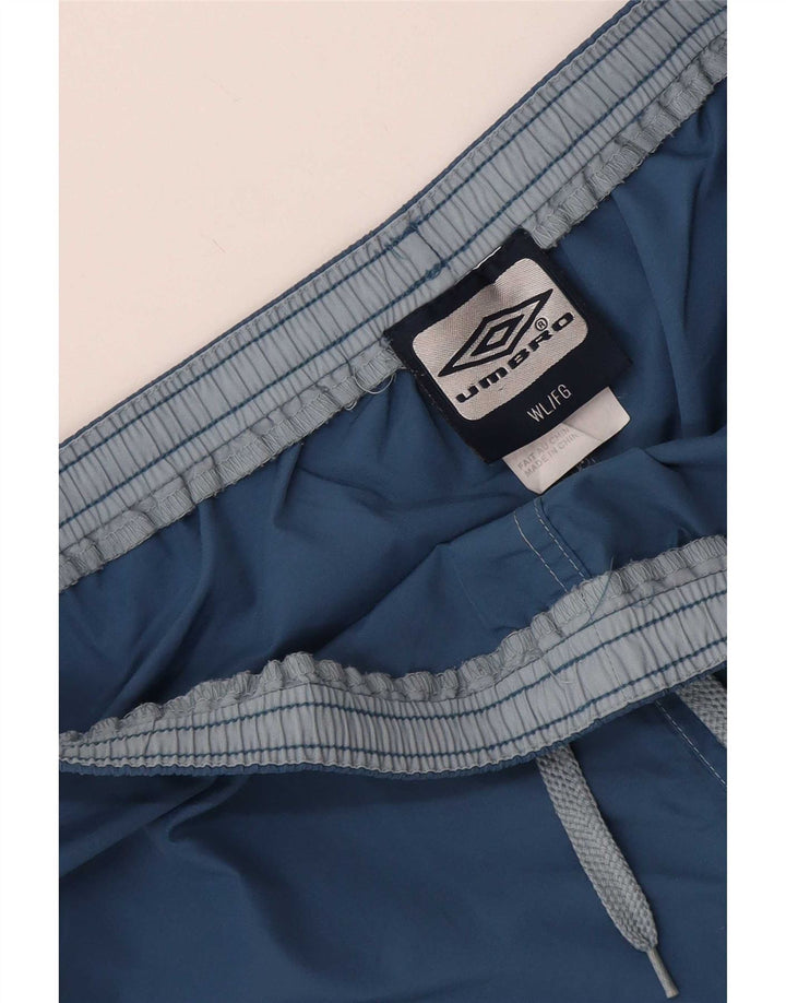 Umbro Mens Sport Shorts Large Blue Nylon