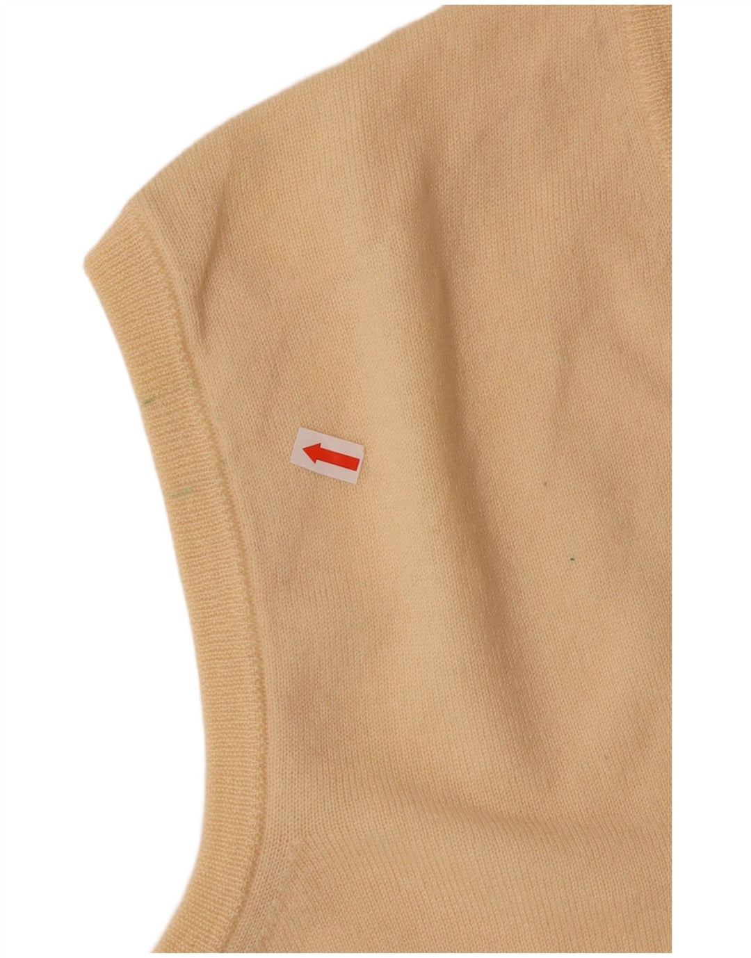 POLO Mens V-Neck Vest Tank Top IT 52 Large Yellow Virgin Wool