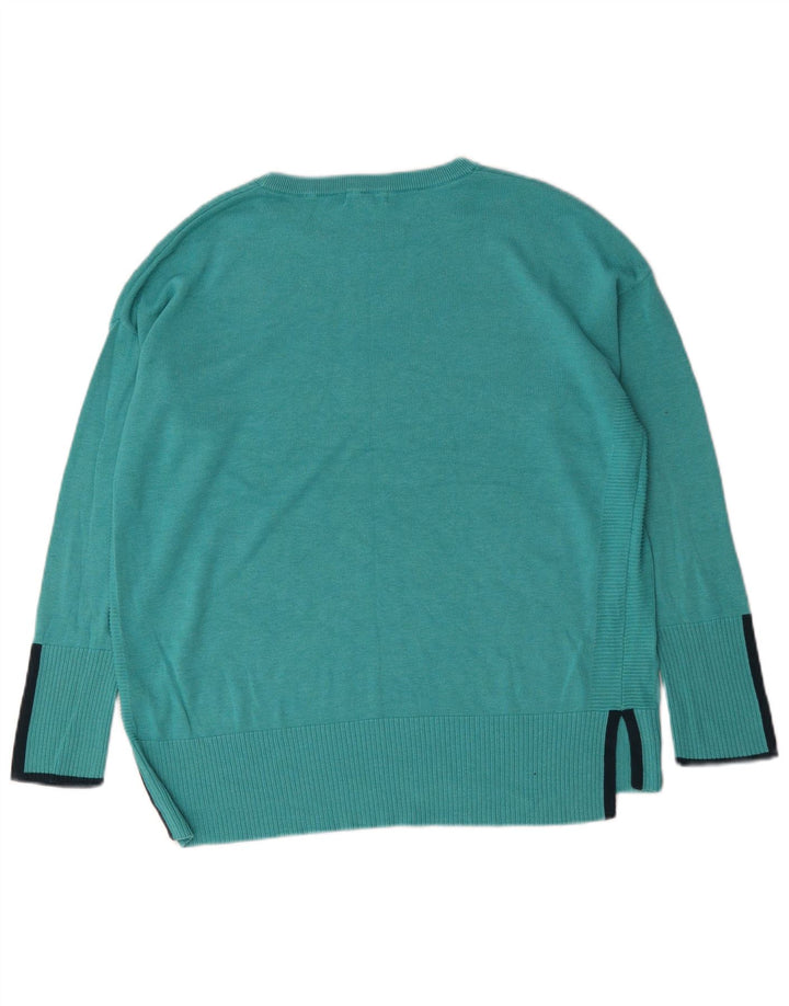 White Stuff Womens Oversized Boat Neck Jumper Sweater UK 16 Large Turquoise