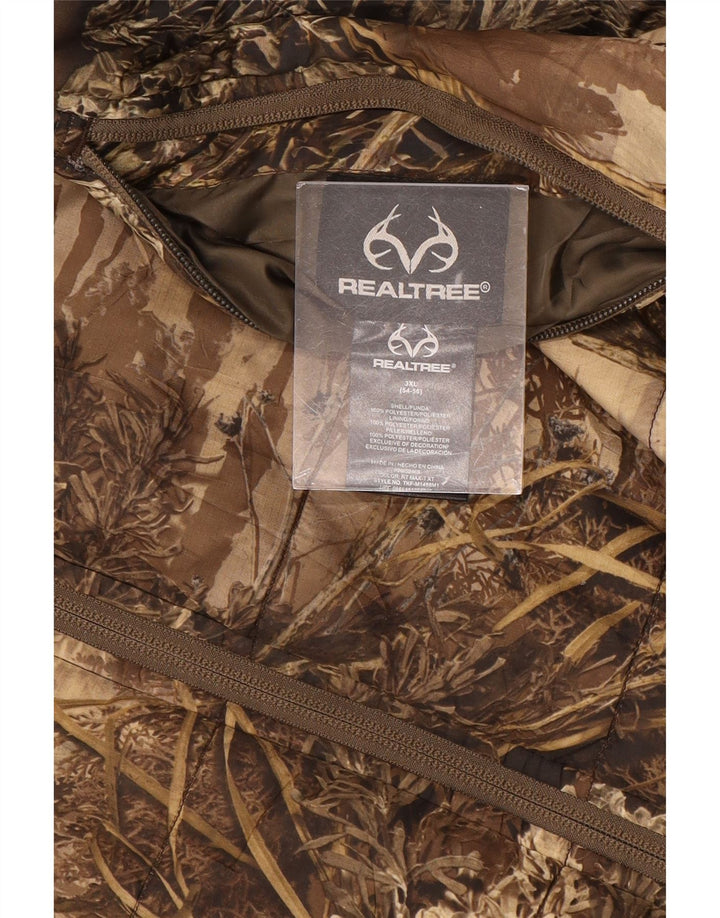REALTREE Mens Reversible Gilet IT 54/56 3XL Brown Camouflage Polyester