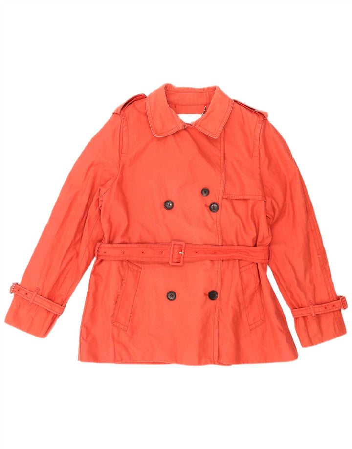 Coach Womens Short Trench Coat UK 18 XL Red Cotton