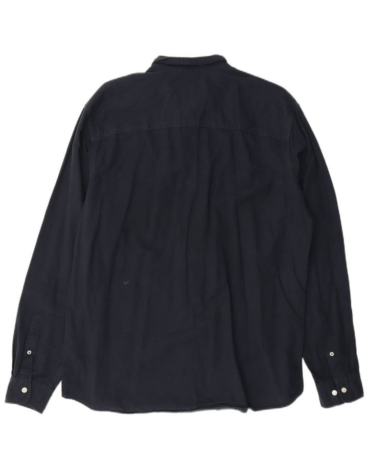Jack & Jones Mens Shirt 2XL Navy Blue Cotton