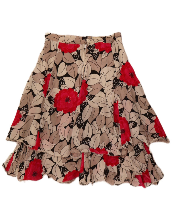 Vintage Womens High Waist Tiered Skirt Medium W26 Multicoloured Floral