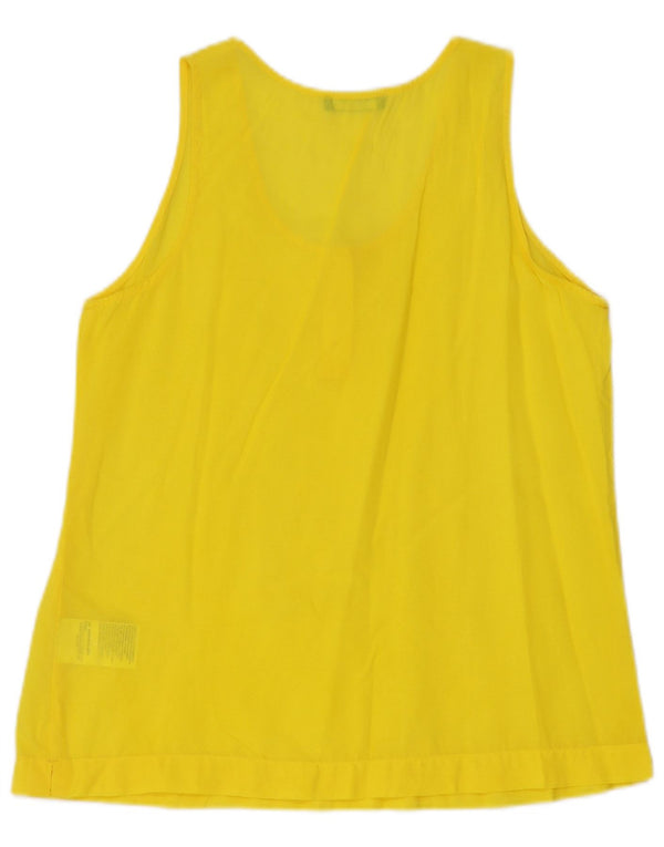 Benetton Womens Sleeveless Blouse Top UK 6 XS Yellow Modal