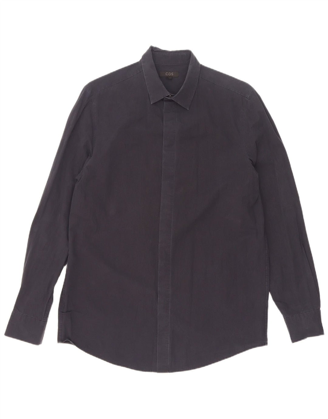 Cos Mens Shirt Size 39 Medium Navy Blue Cotton