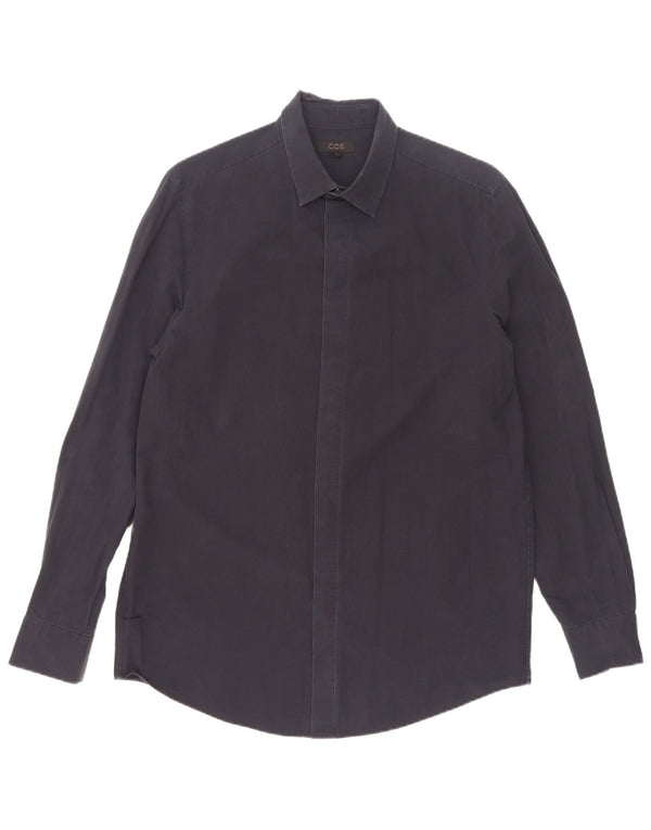 Cos Mens Shirt Size 39 Medium Navy Blue Cotton