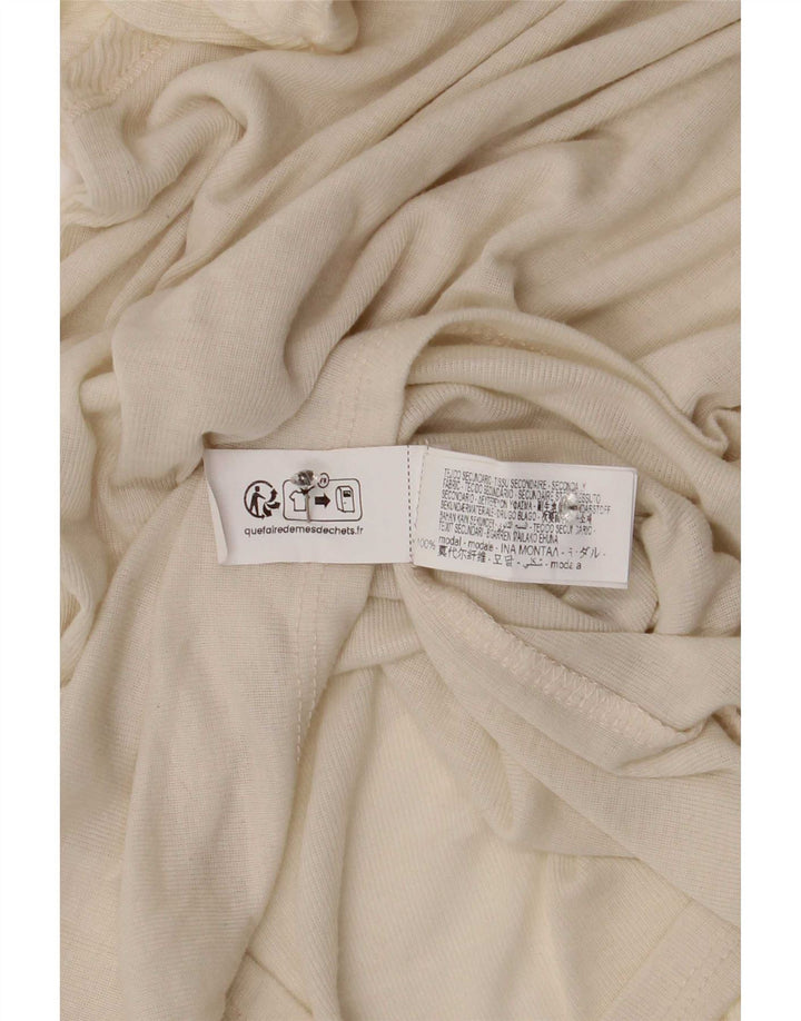 Zara Womens Top Long Sleeve UK 8 Small White Modal