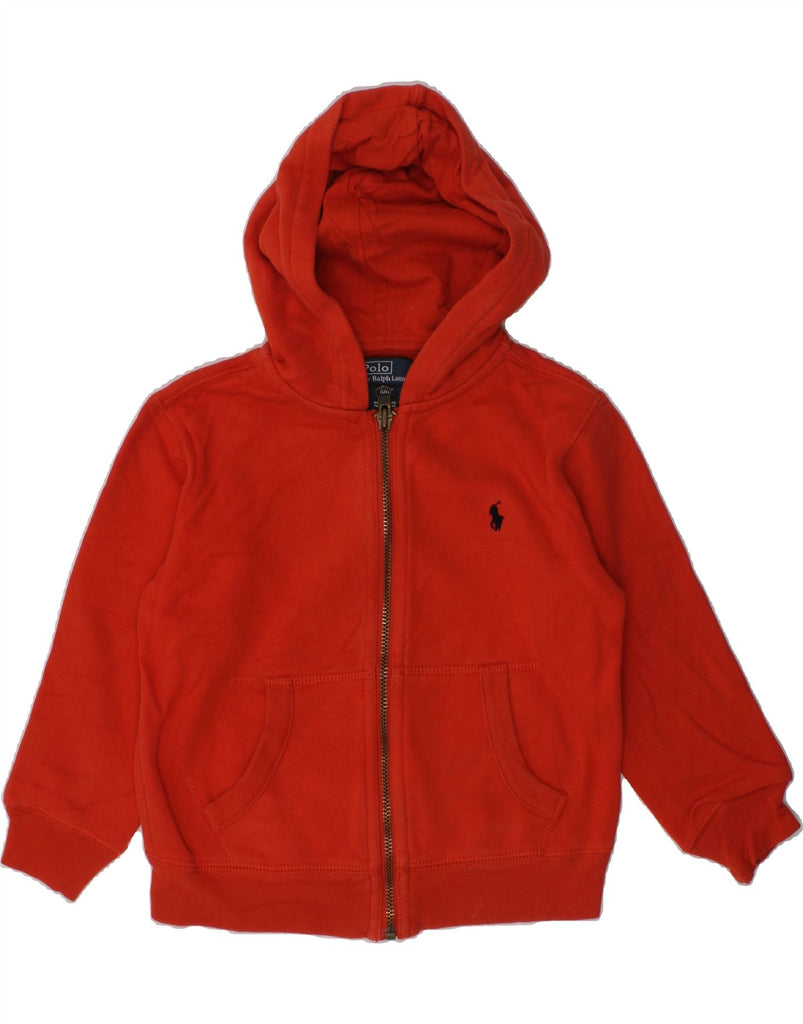 POLO RALPH LAUREN Boys Zip Hoodie Sweater 3-4 Years Orange Cotton | Vintage Polo Ralph Lauren | Thrift | Second-Hand Polo Ralph Lauren | Used Clothing | Messina Hembry 