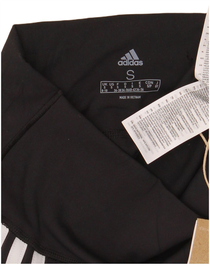 Adidas Womens Capri Leggings UK 8/10 Small  Black Nylon