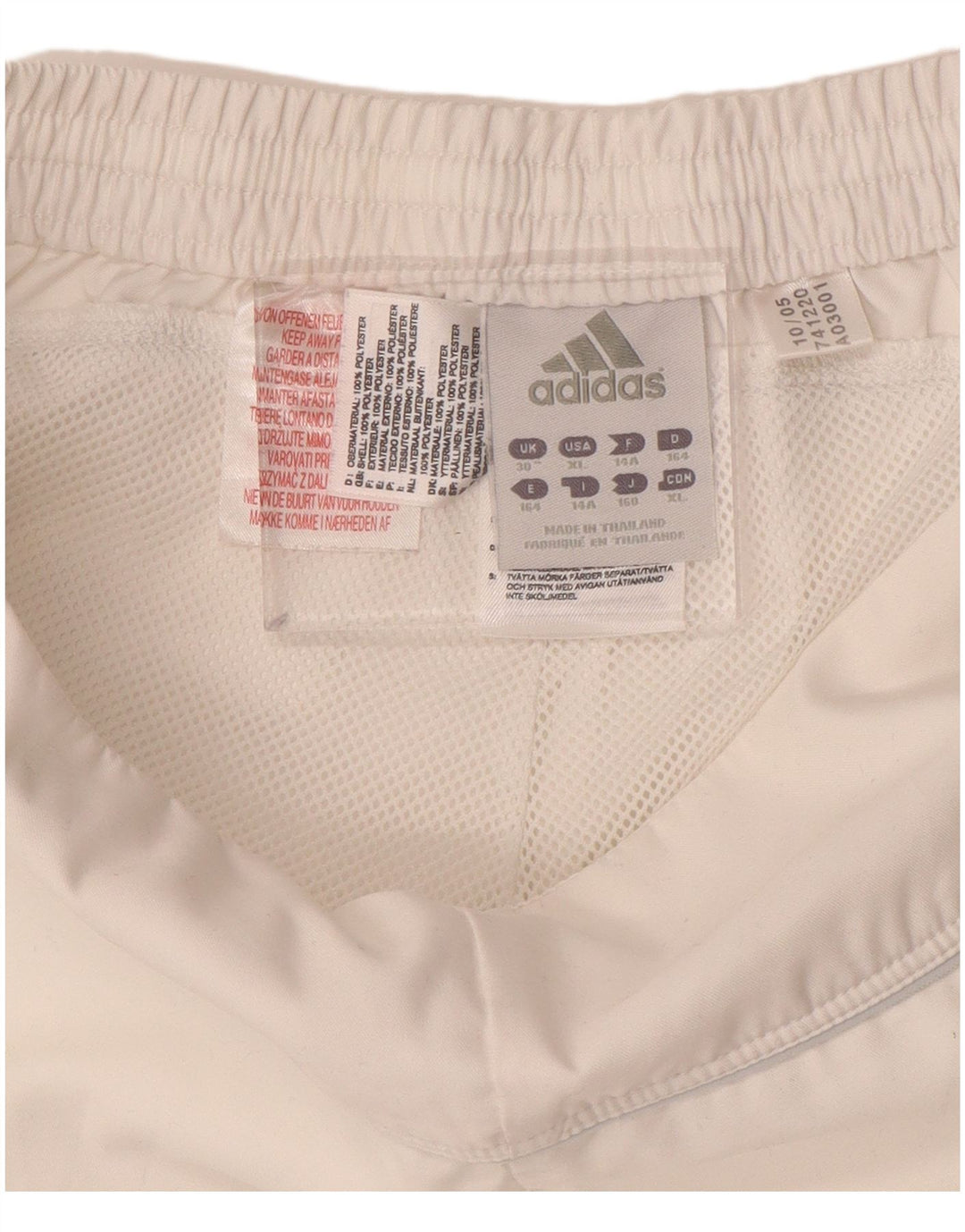 ADIDAS Boys Capri Tracksuit Trousers 13-14 Years  White
