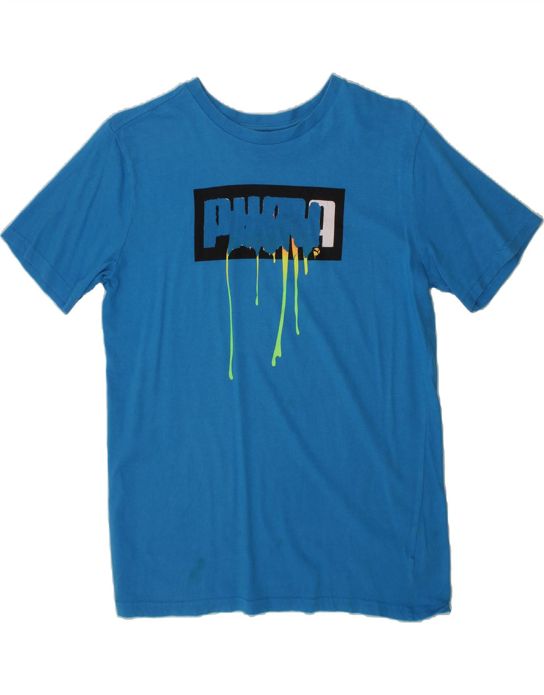 PUMA Boys Graphic T-Shirt Top 14-15 Years Blue Cotton Vintage Puma and Second-Hand Puma from Messina Hembry 