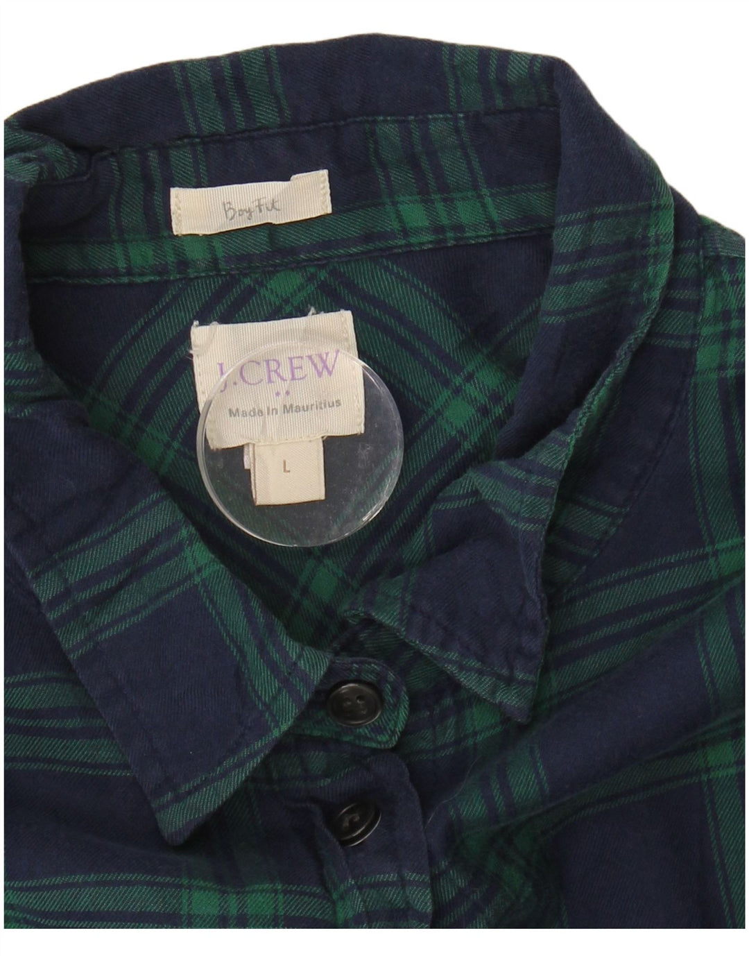 J. Crew Womens Shirt Large Navy Blue Check