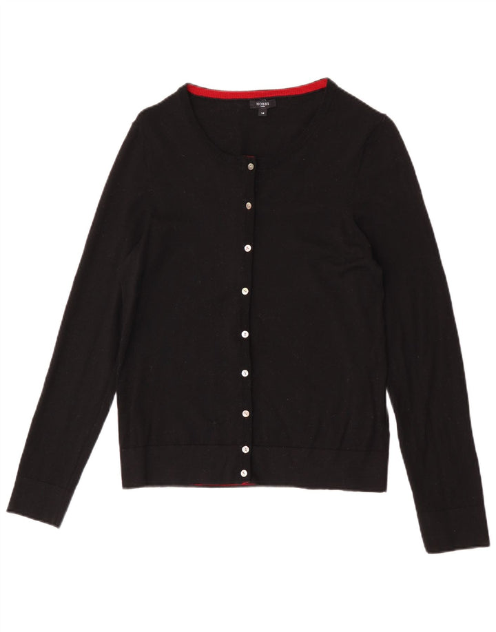 Hobbs Womens Cardigan Sweater UK 14 Medium Black Wool