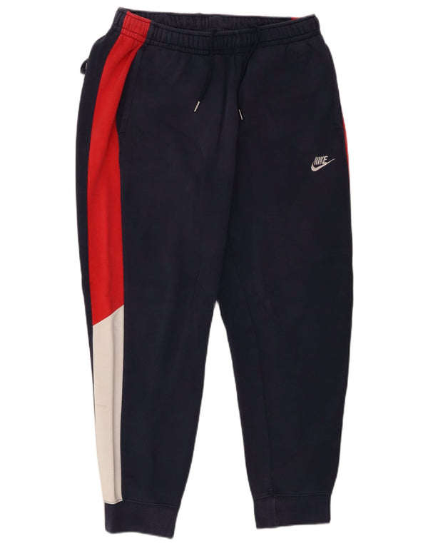 Nike Mens Tracksuit Trousers Joggers UK 16 Large Navy Blue Colourblock