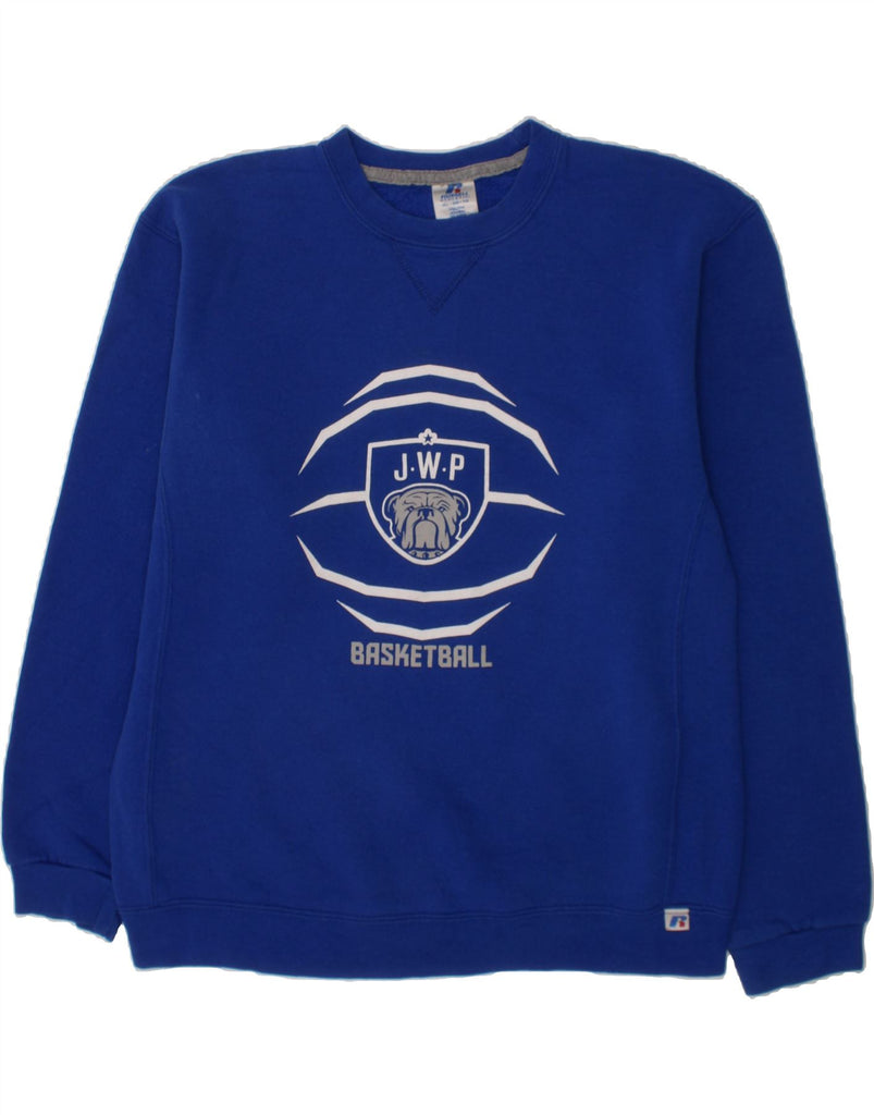 RUSSELL ATHLETIC Boys Sweatshirt Jumper 15-16 Years XL Blue Vintage Russell Athletic and Second-Hand Russell Athletic from Messina Hembry 
