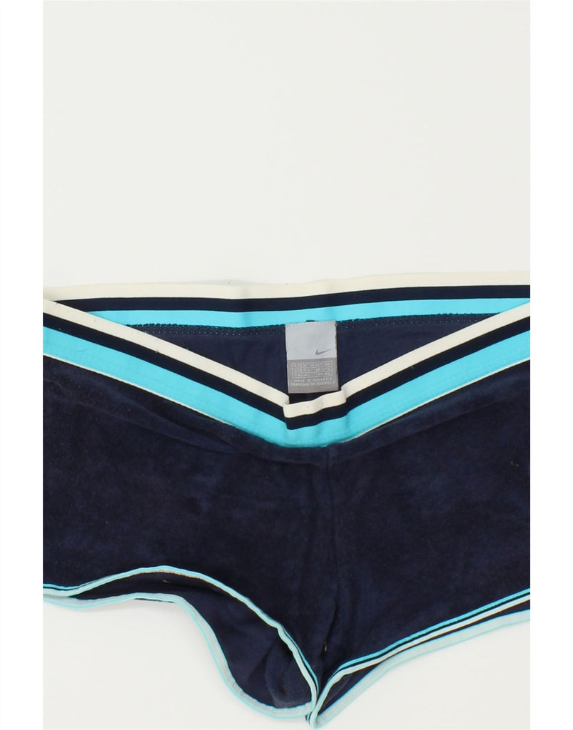 NIKE Womens Hot Pants UK 10/12 Medium Navy Blue Cotton | Vintage Nike | Thrift | Second-Hand Nike | Used Clothing | Messina Hembry 